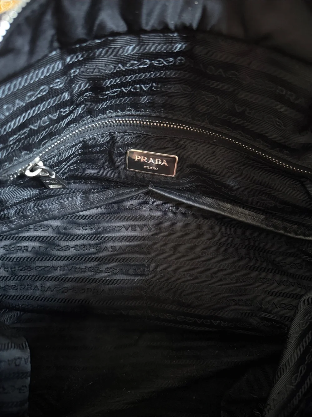 Prada Black Nylon Diaper Shoulder Tote with Front Pocket